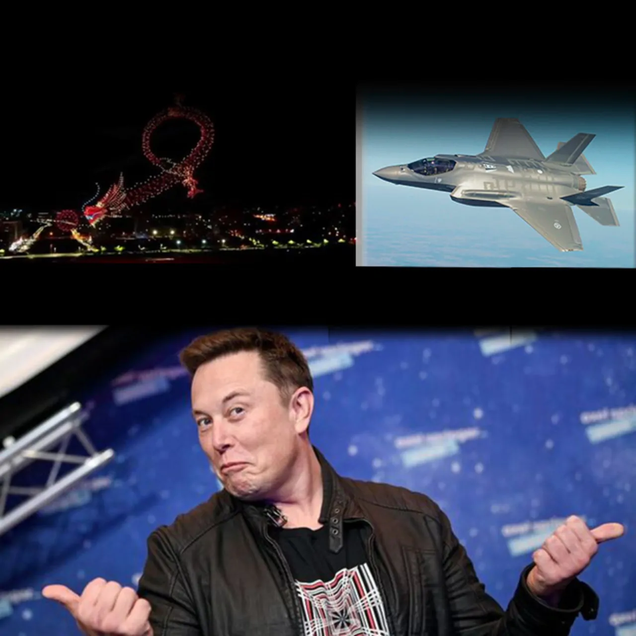 Heavy reference from Elon Musk to F-35 fighter jet manufacturers