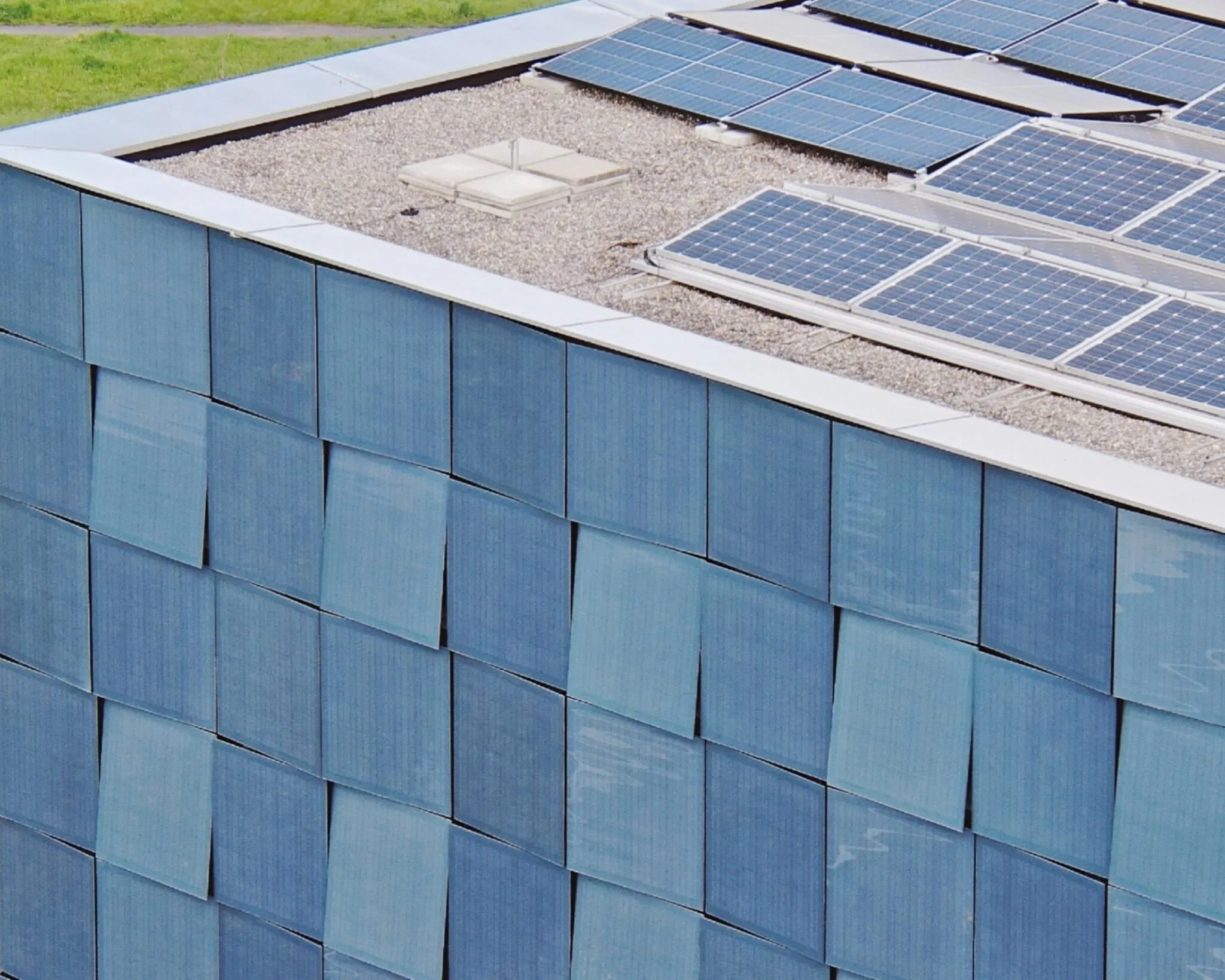 Aesthetic looking solar energy panel was developed for the exterior of the building